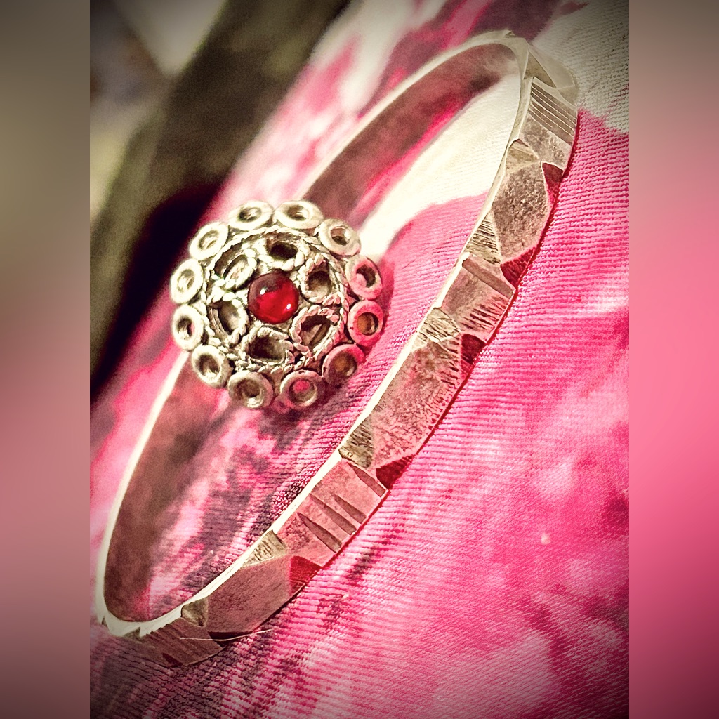 Vintage Silver Berber Bracelet L And Tin Morocco